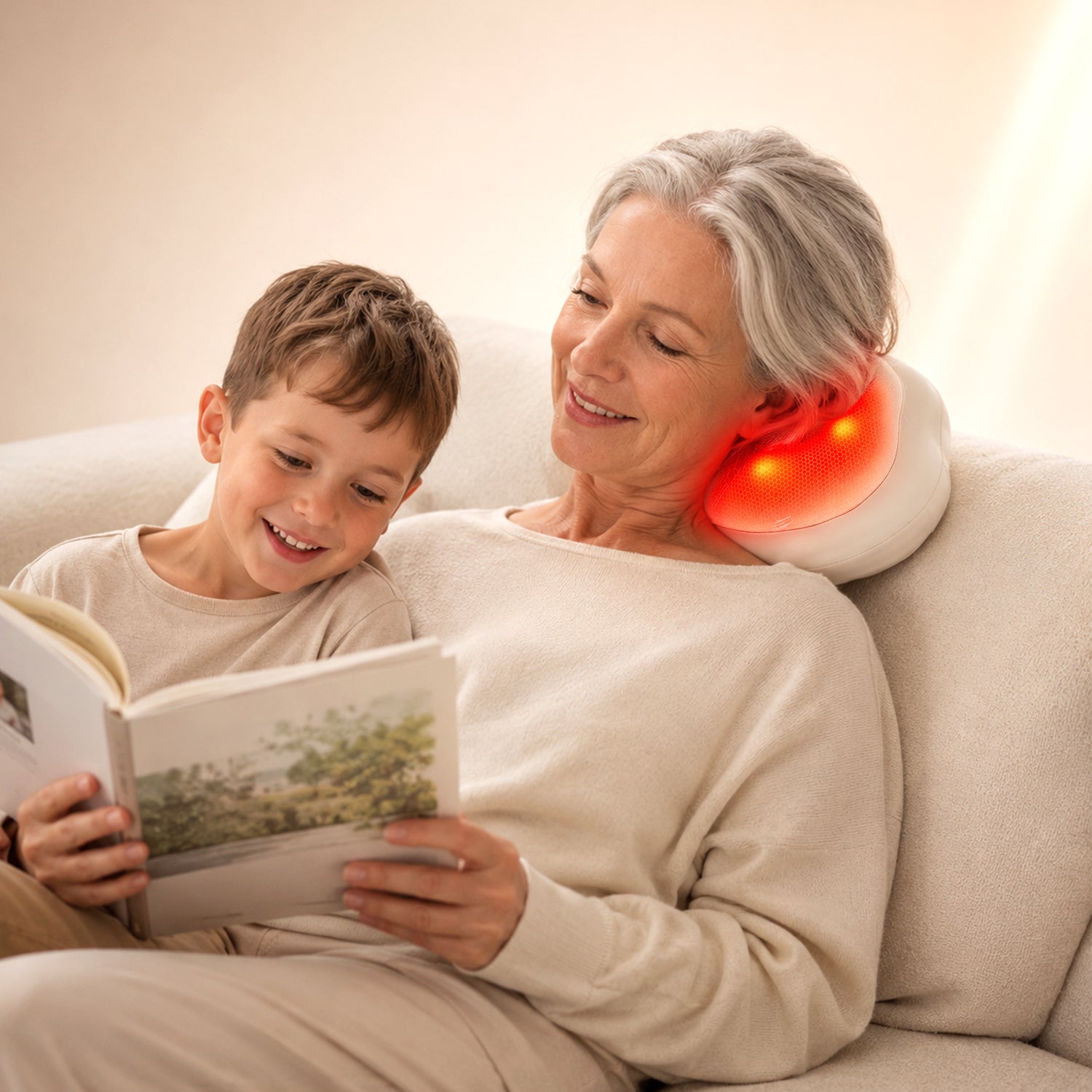 Yoeyou 3D Roller Heat Massage Pillow