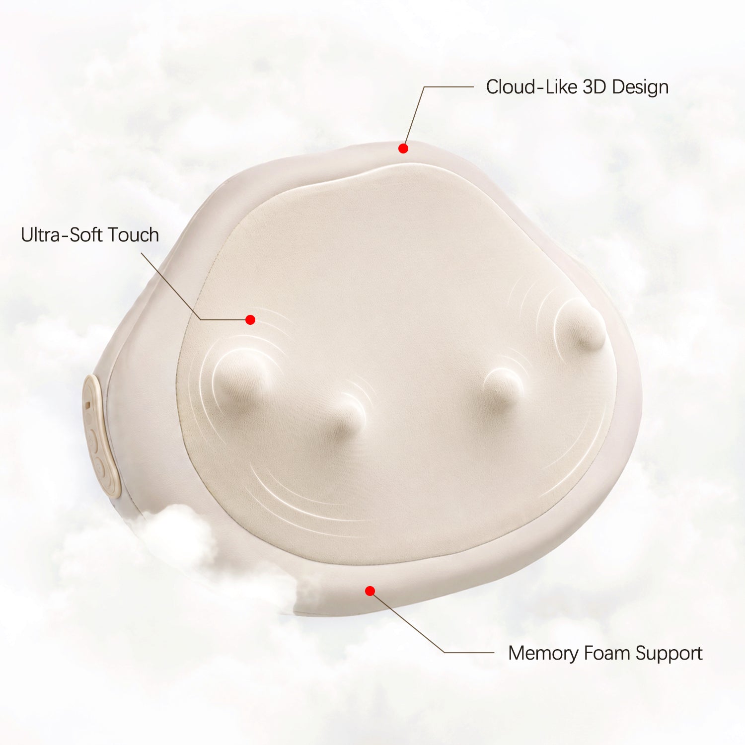 Yoeyou 3D Roller Heat Massage Pillow