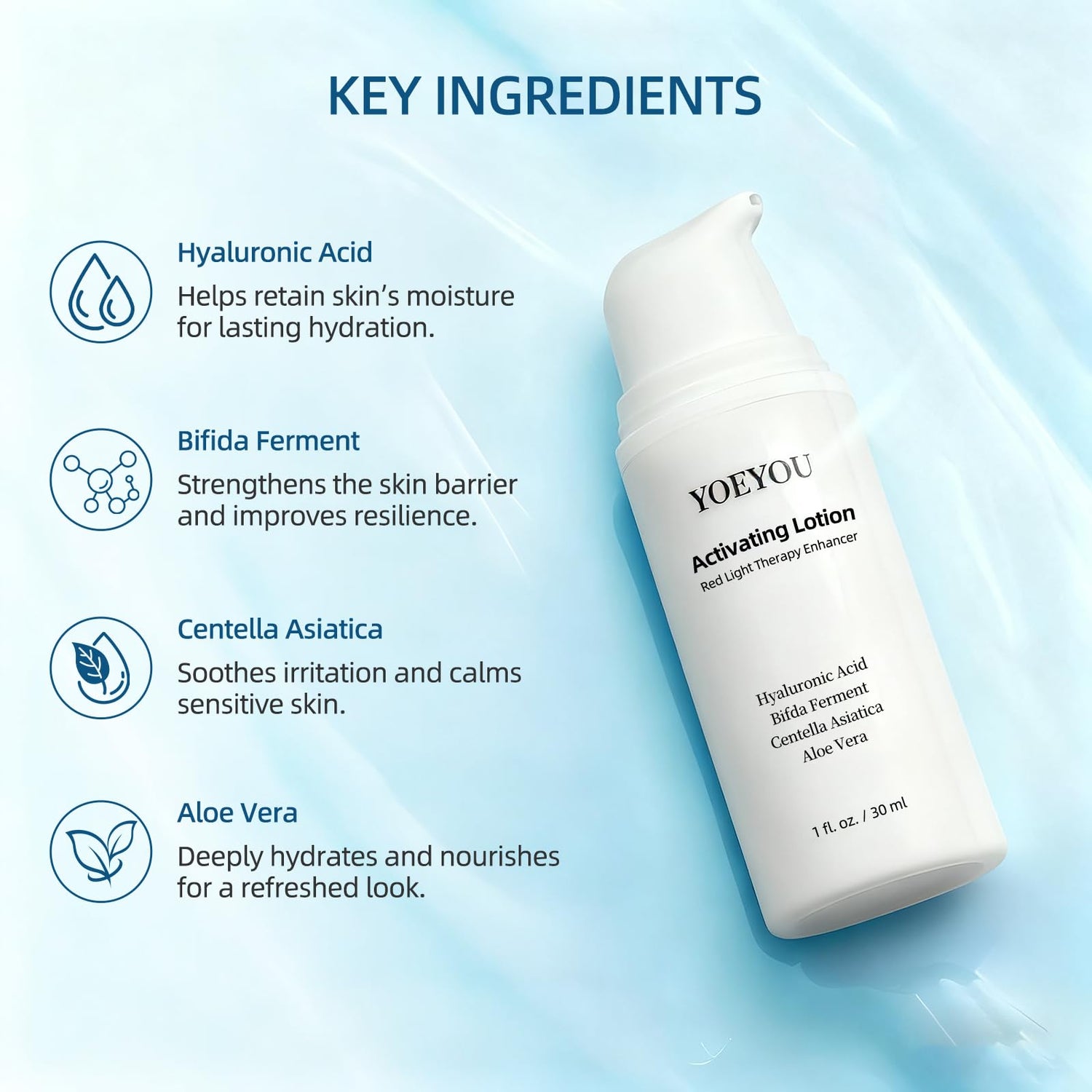 YOEYOU Red Light Therapy Activating Lotion