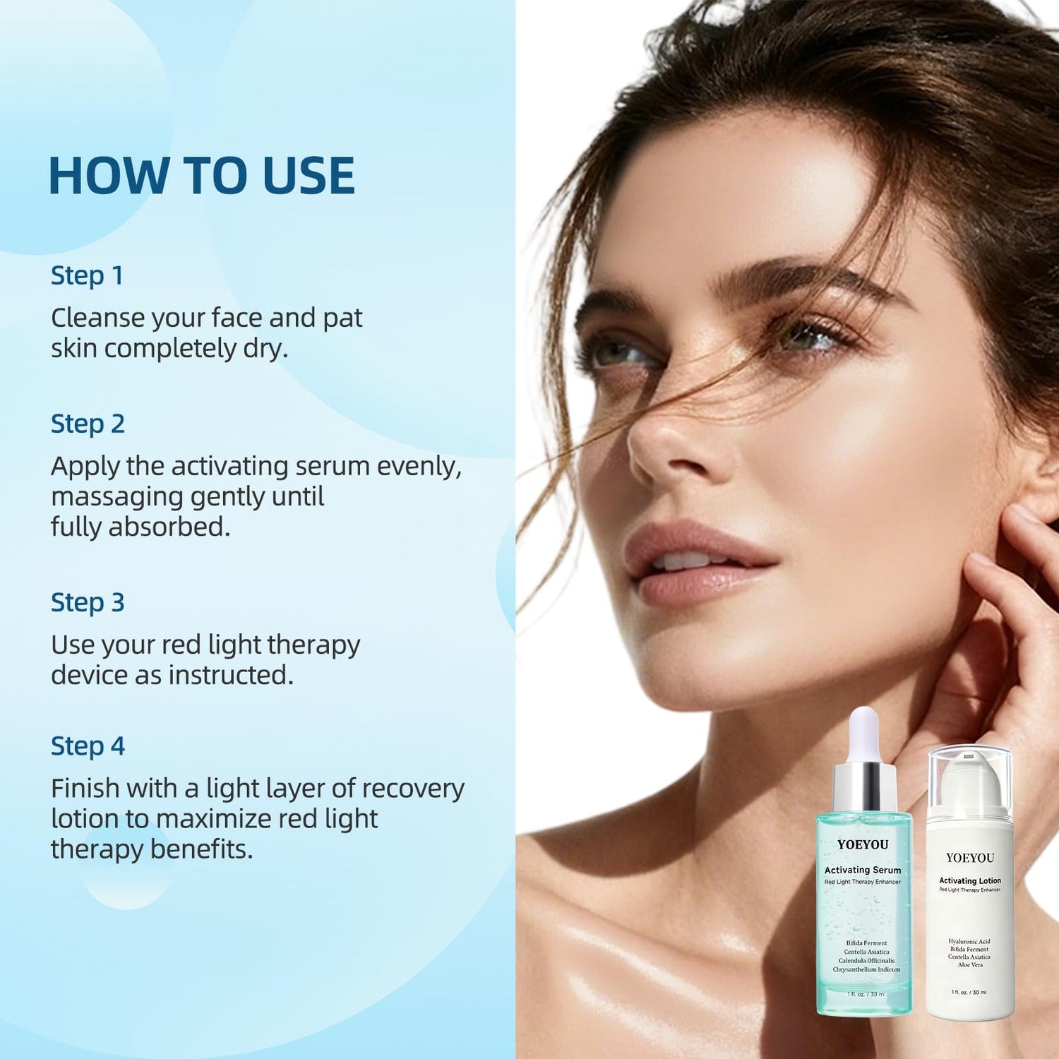 YOEYOU Red Light Therapy Activating Lotion