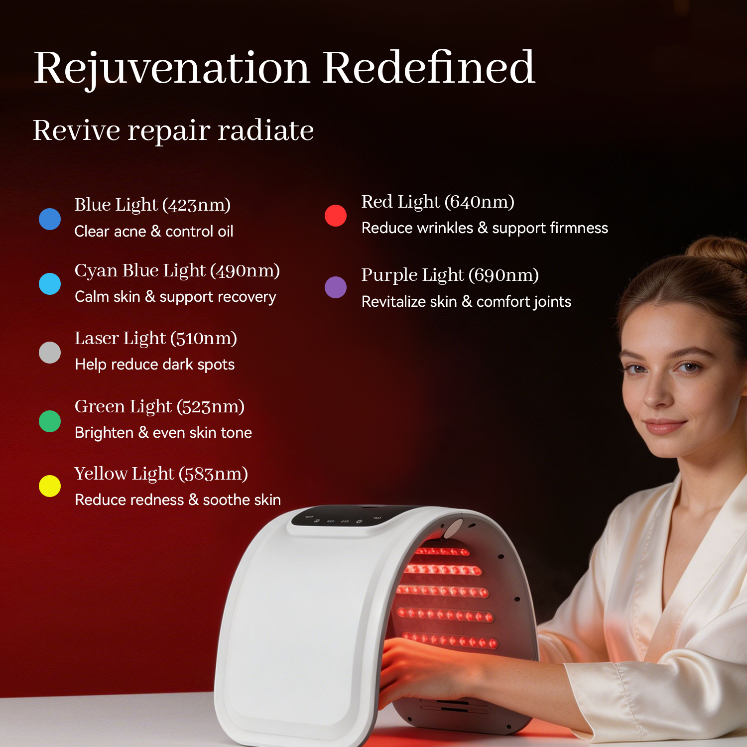 Yoeyou 7-Color LED Light Therapy Machine